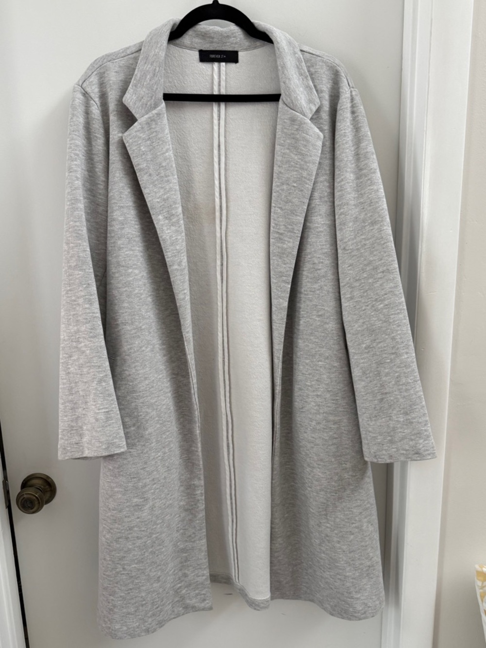 Forever 21+ Light Gray Open Jersey Cardigan Plus Size 2X